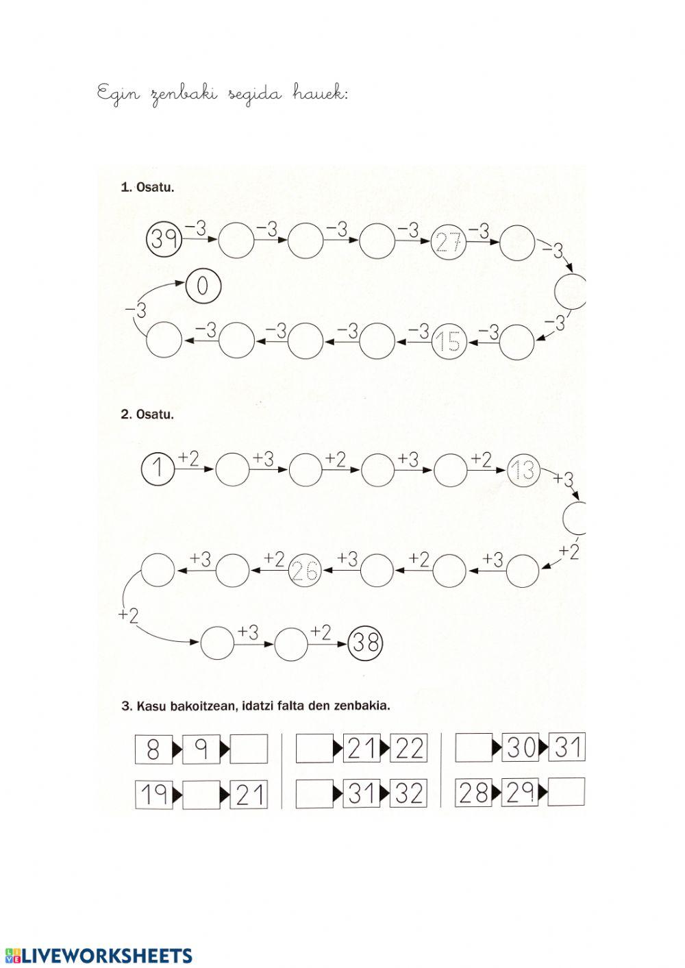 Zenbakikuntza eta eragiketak