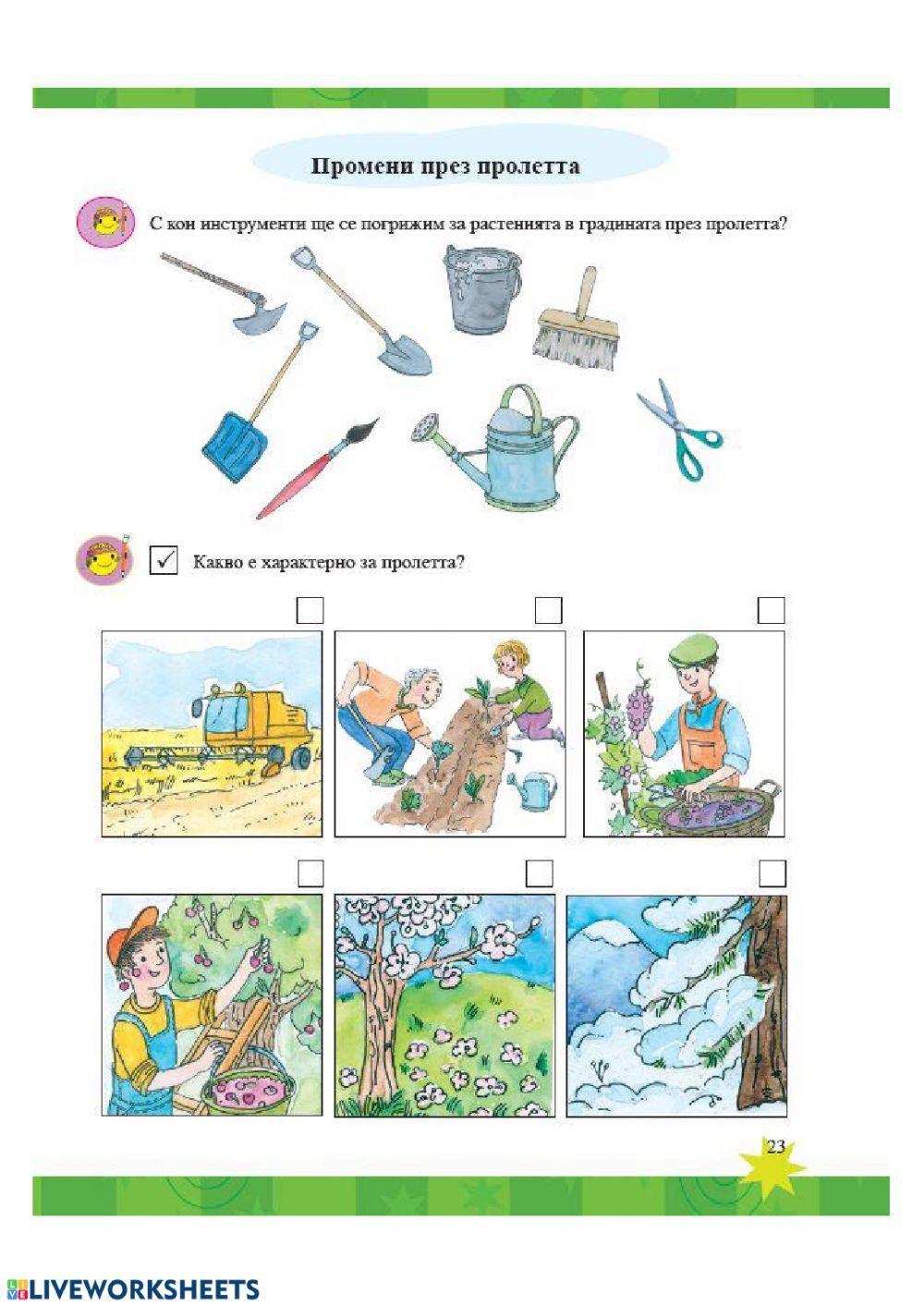 Околен свят Промени през пролетта