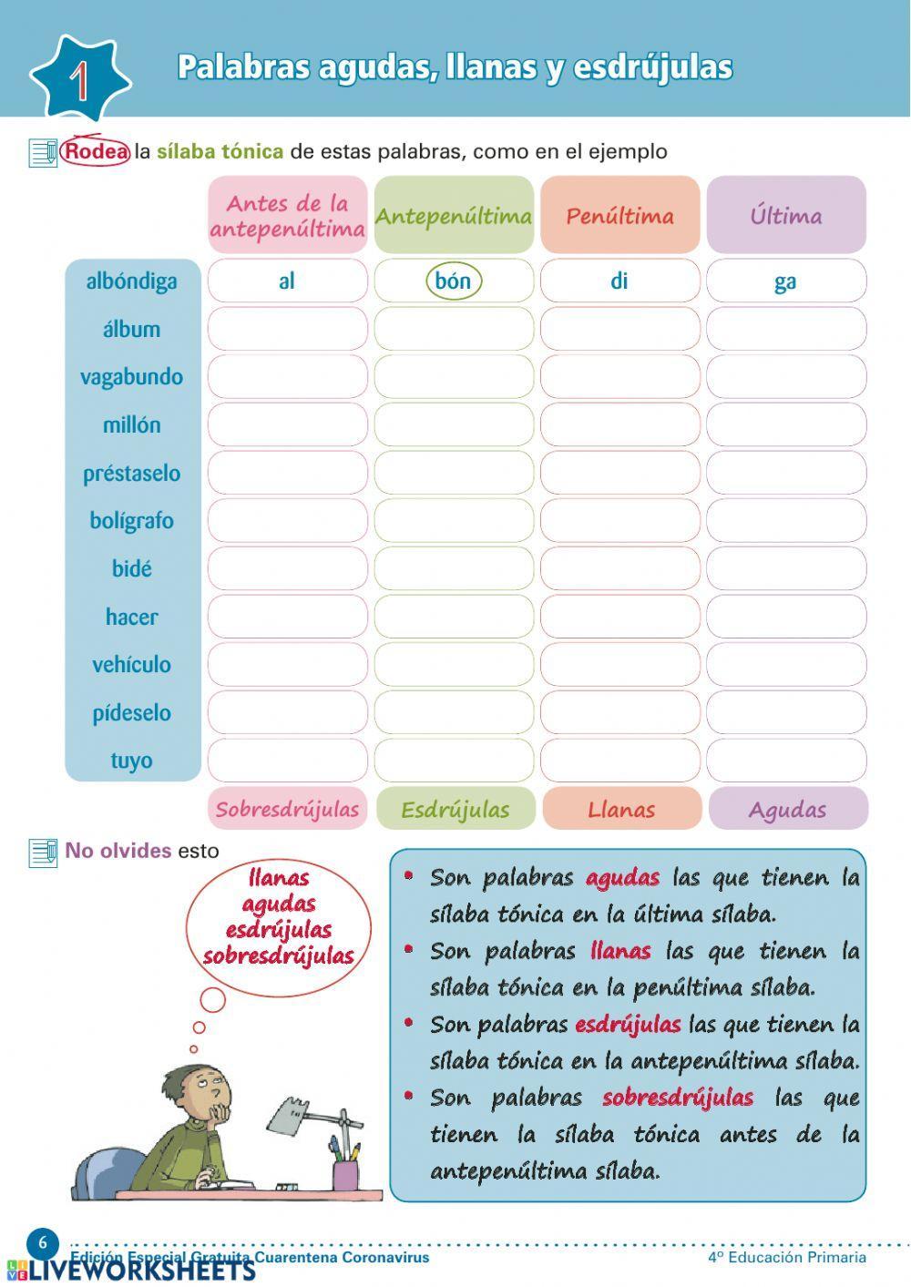 Acentuación de palabras