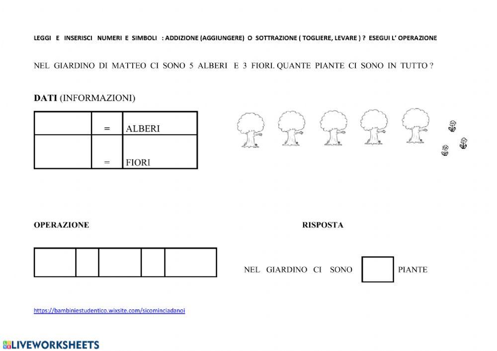 Problema : addizione o sottrazione?