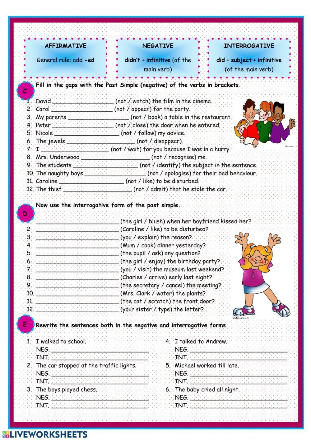 Past simple interrogative&negative form