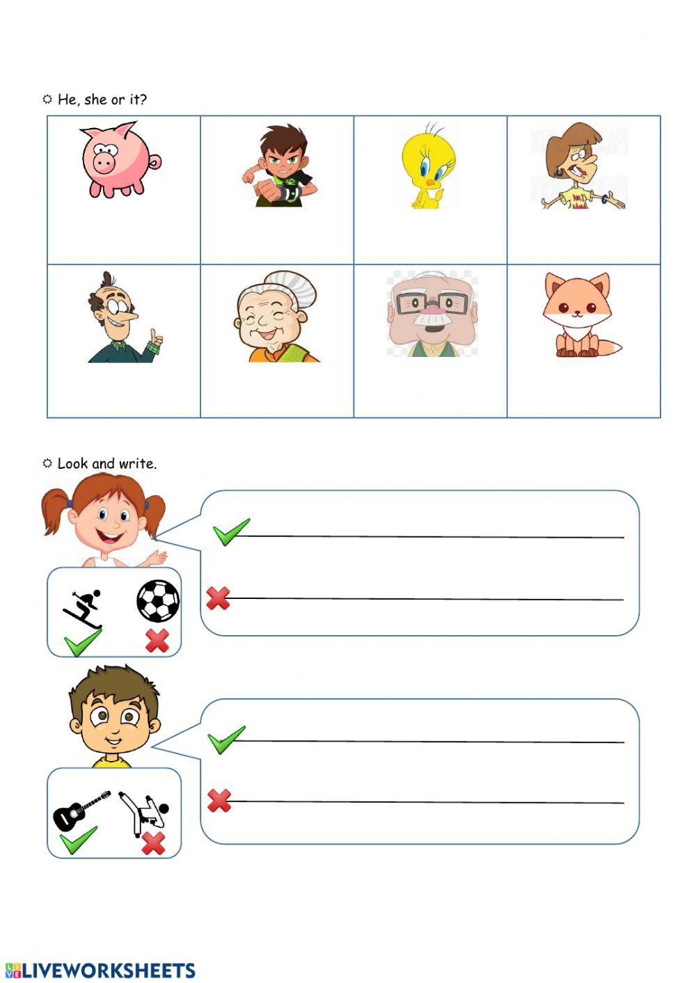 Can - can't & PRONOUNS