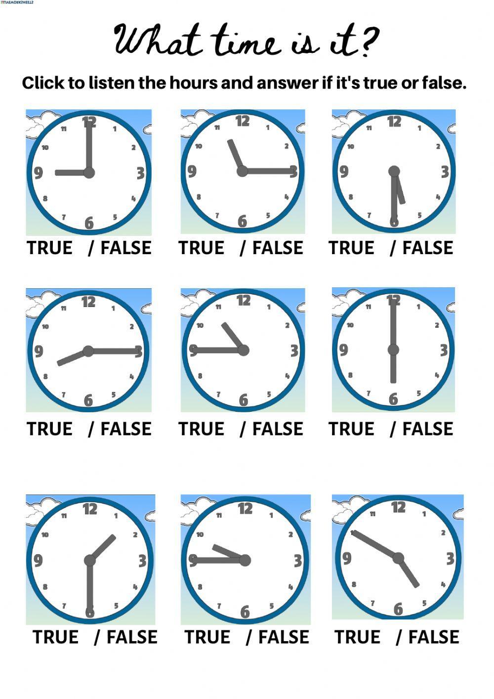 What time is it? What time is it?