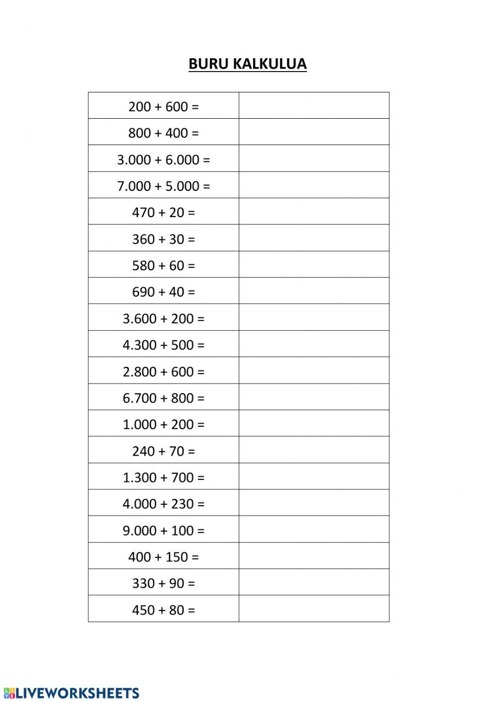 Buru kalkulua (batuketak)