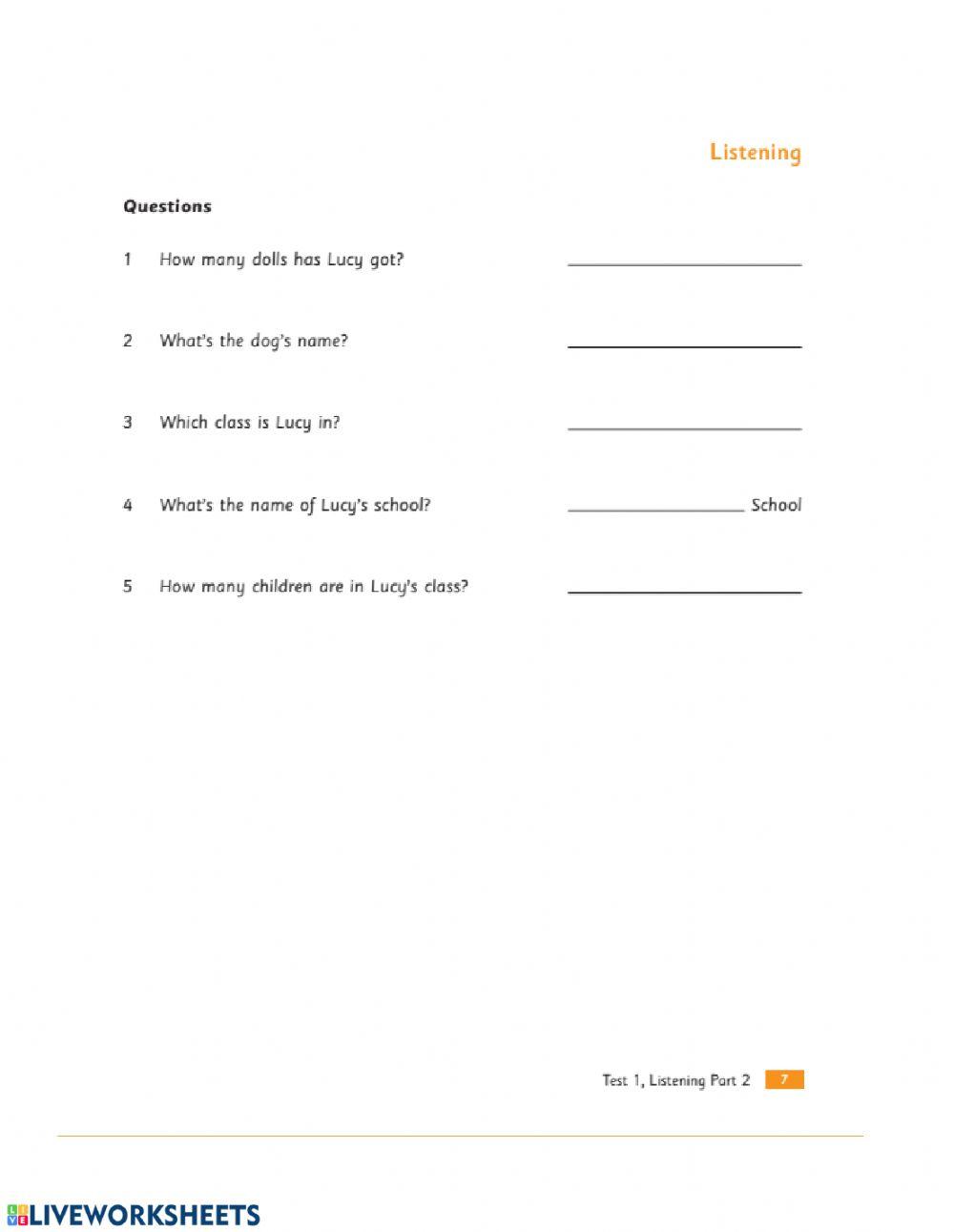 Starters listening test