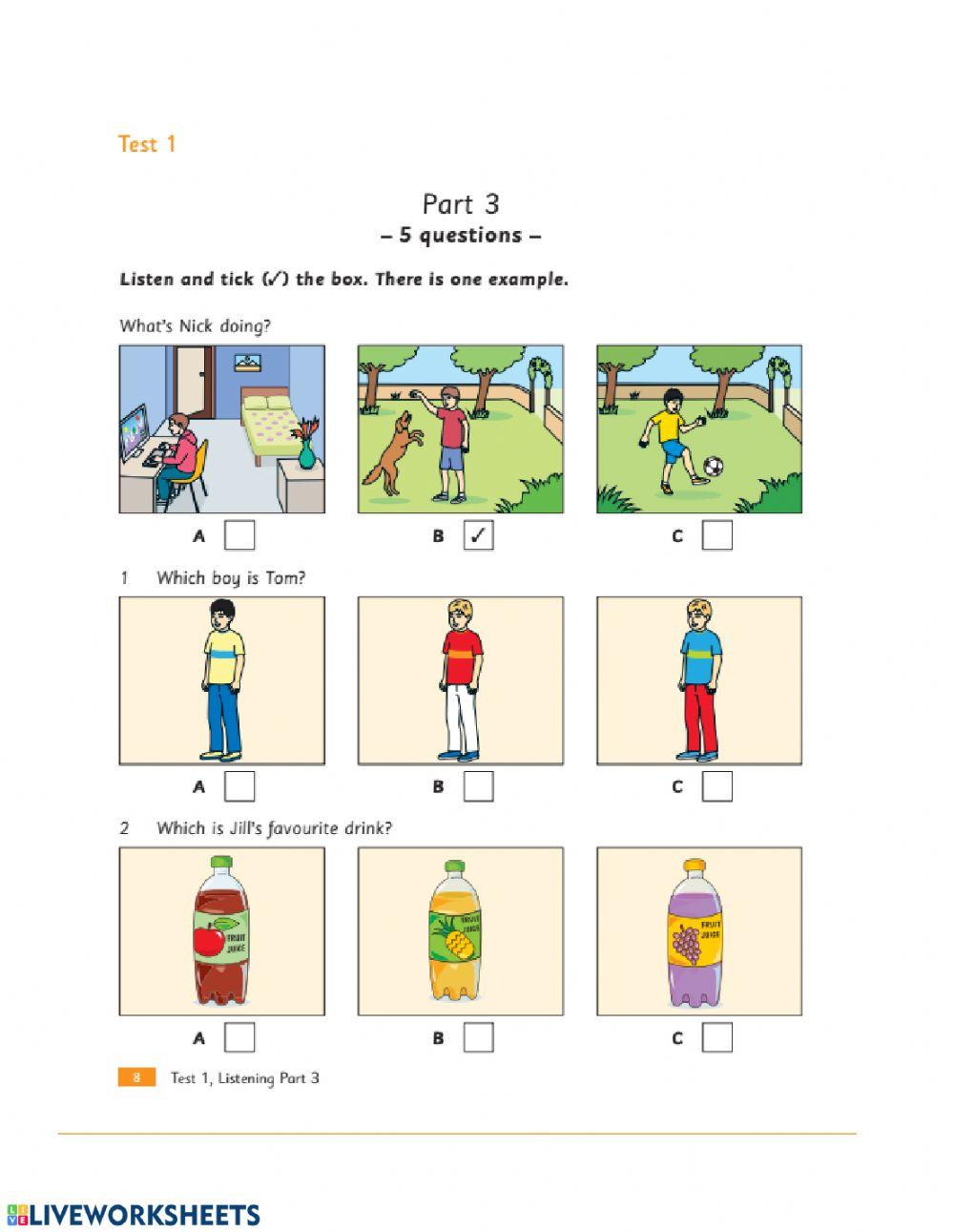 Starters listening test