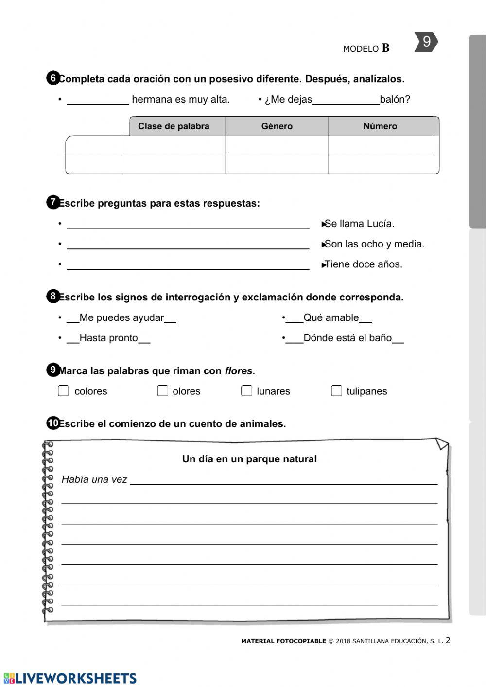 Control tema 9 Lengua