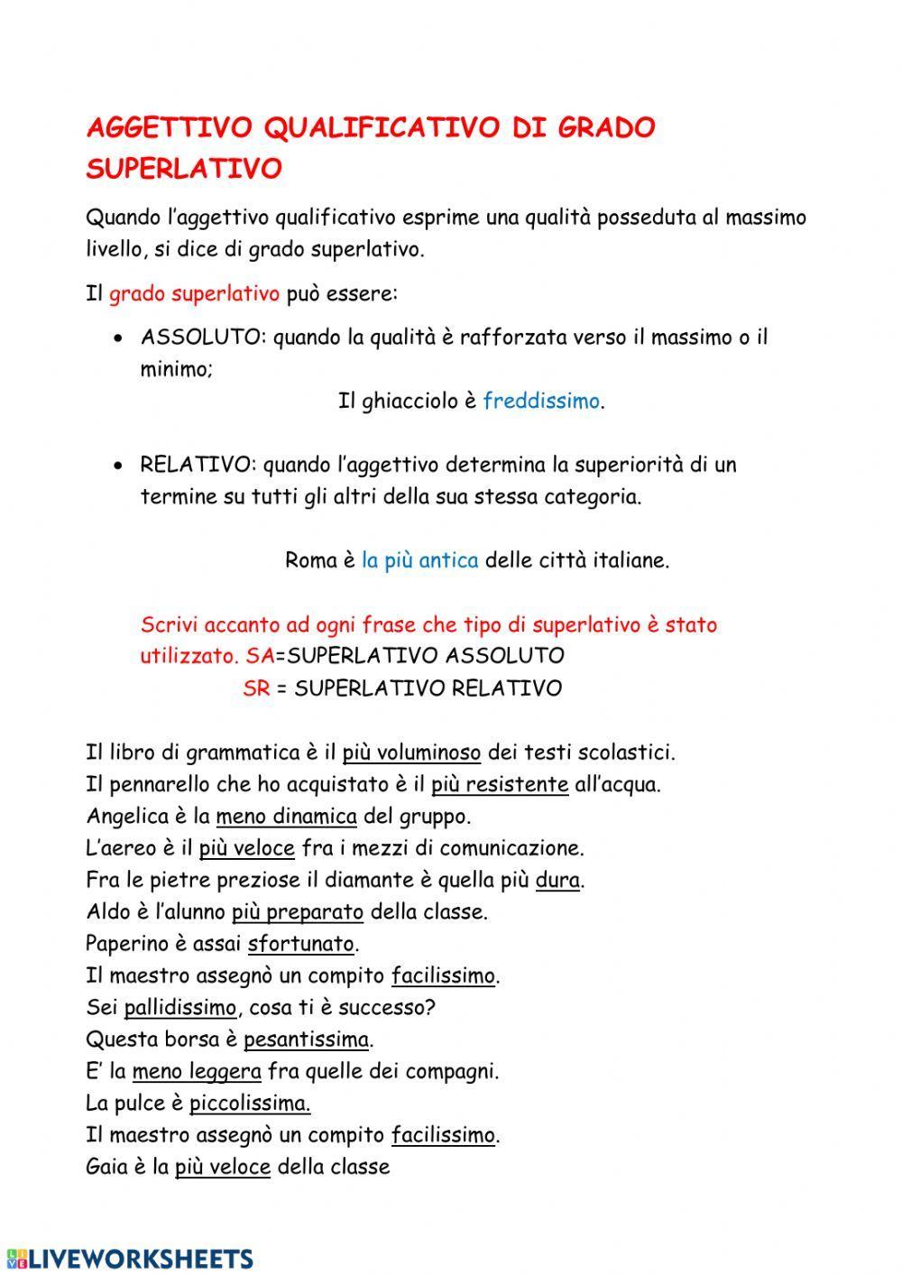 Aggettivo qualificativo