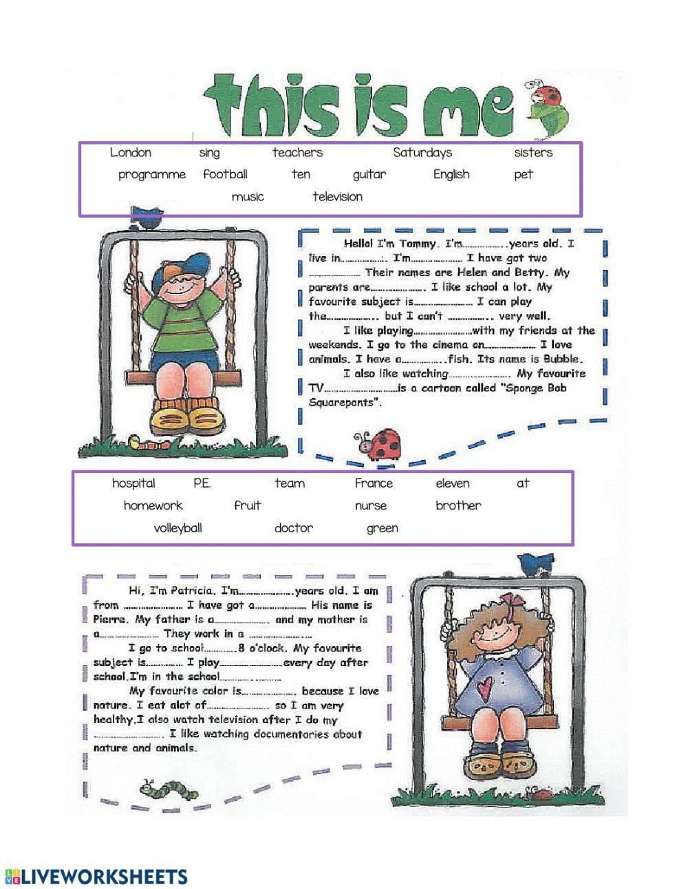 Introduce Yourself Worksheet