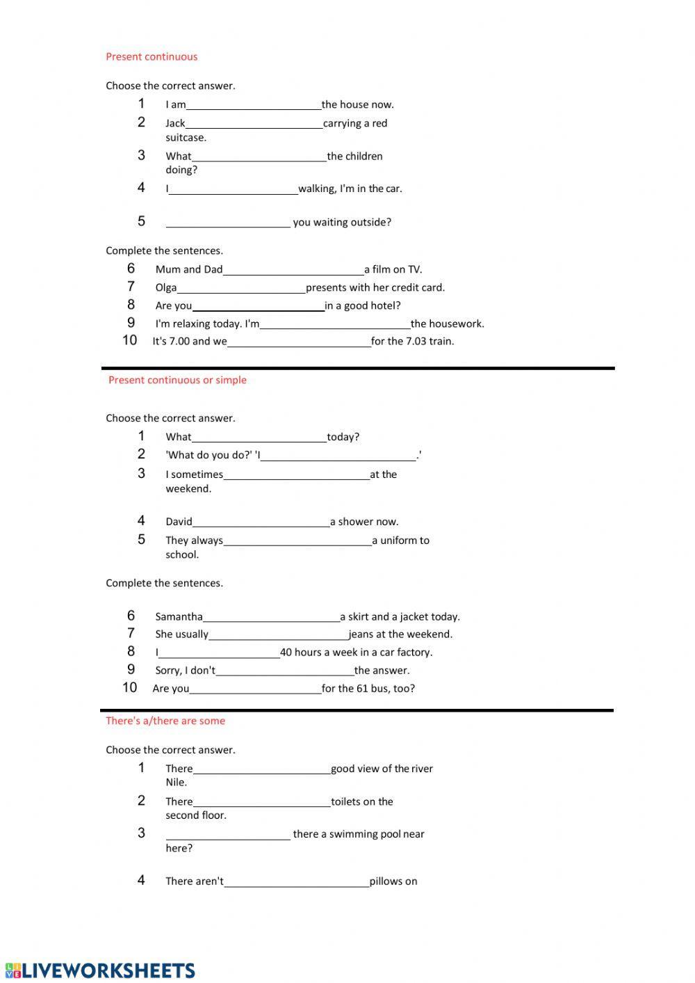 Grammar test: Present continuous...