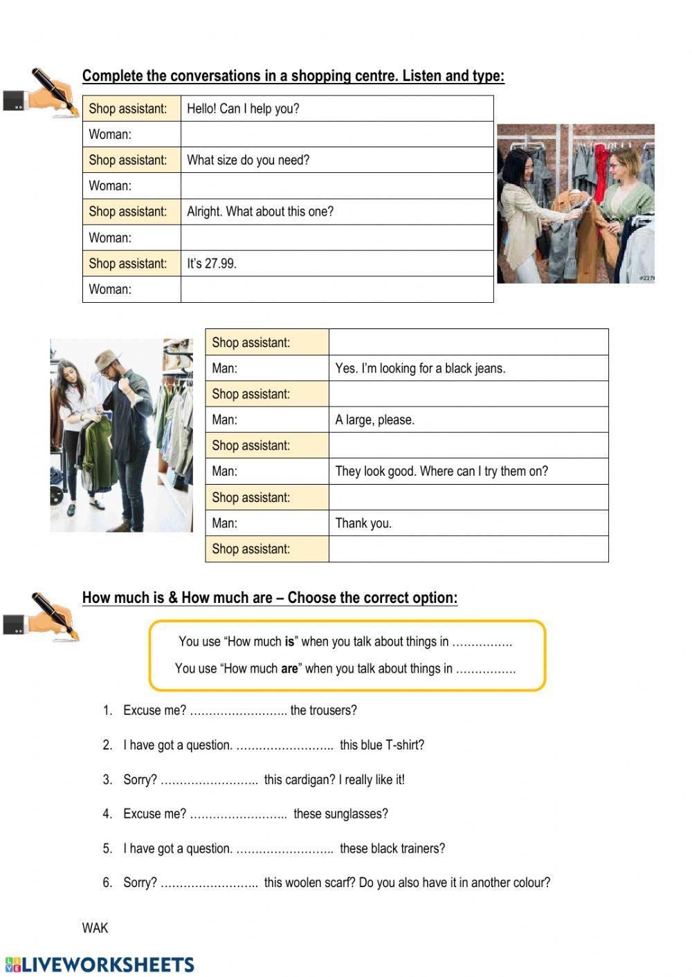 Shopping for clothes