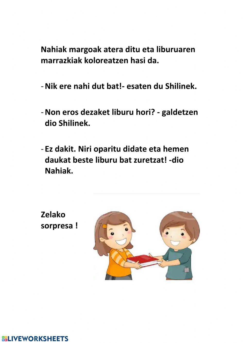 Nahiak liburua irakurtzen du