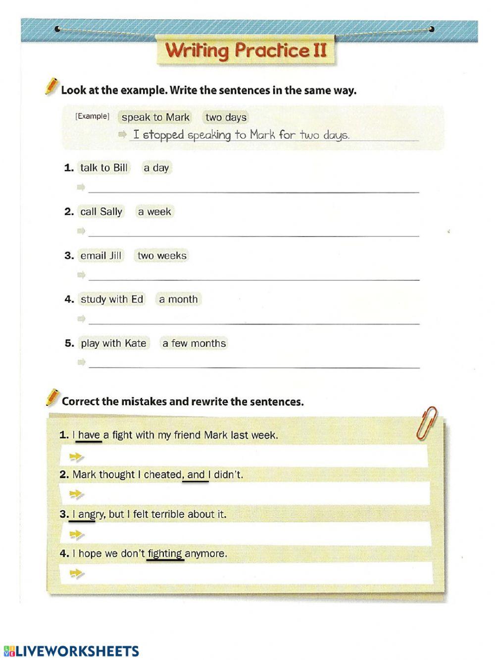 A fight worksheet Live Worksheets