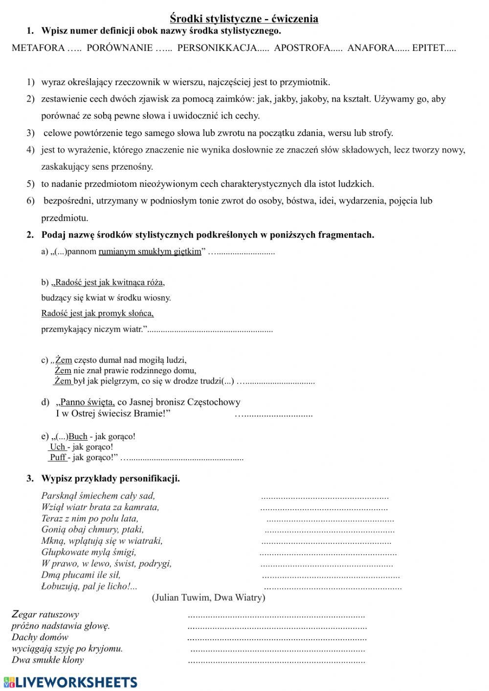 Środki stylistyczne II