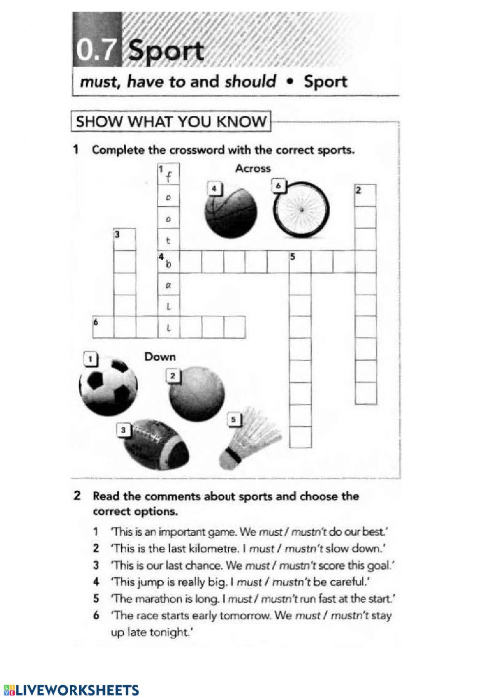 0.7 sports WORKBOOK