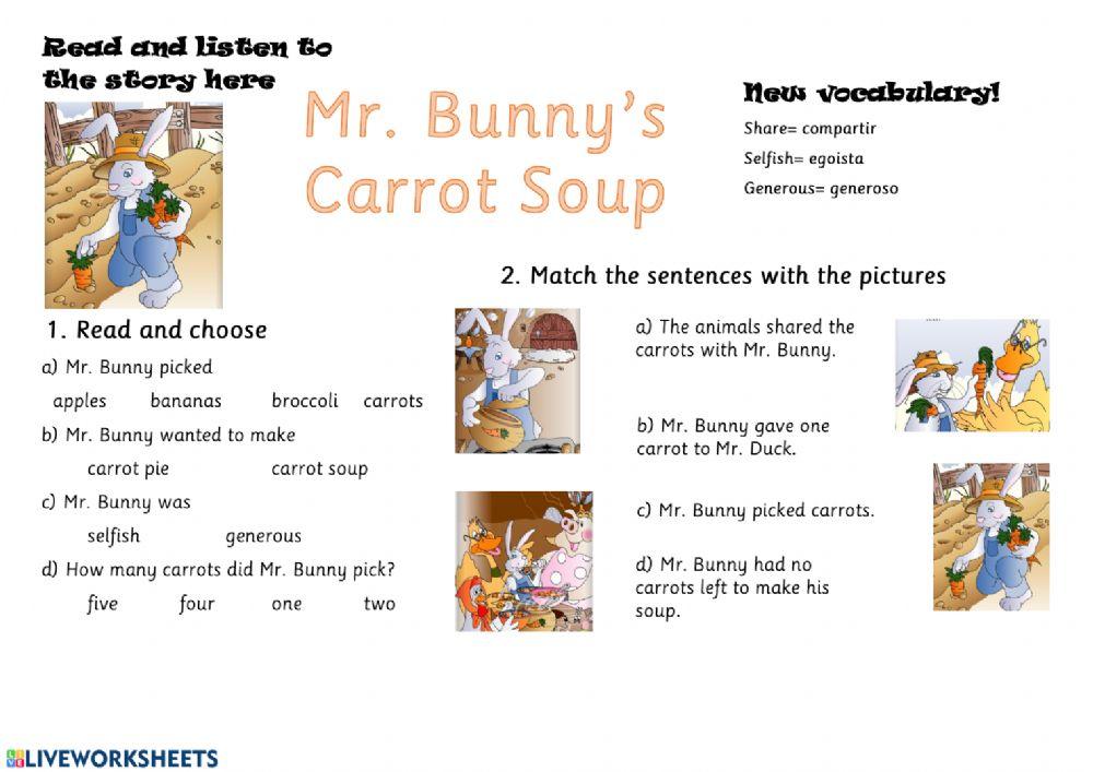 Mr bunny's carrot soup
