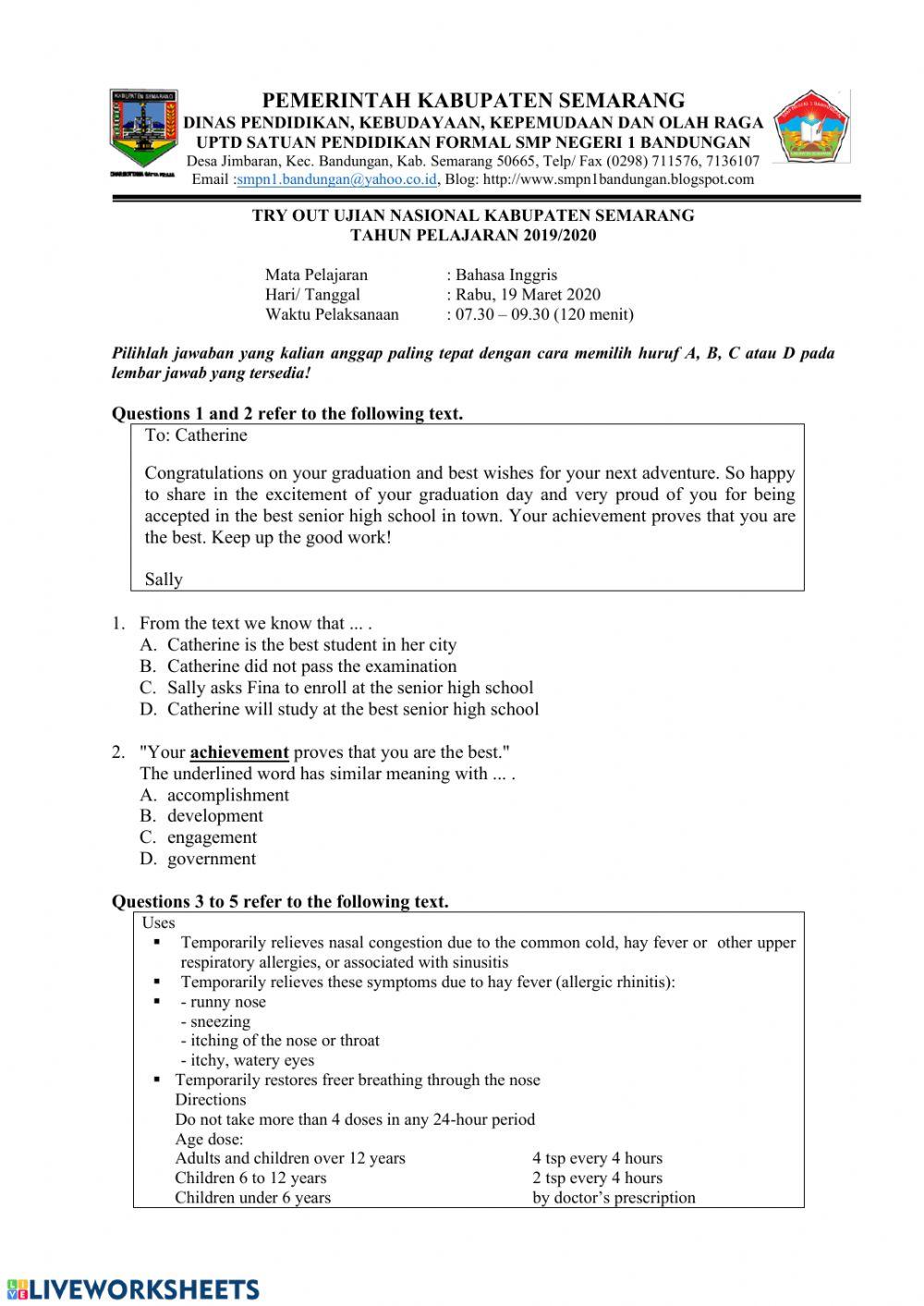 Mila try out kabupaten 2020