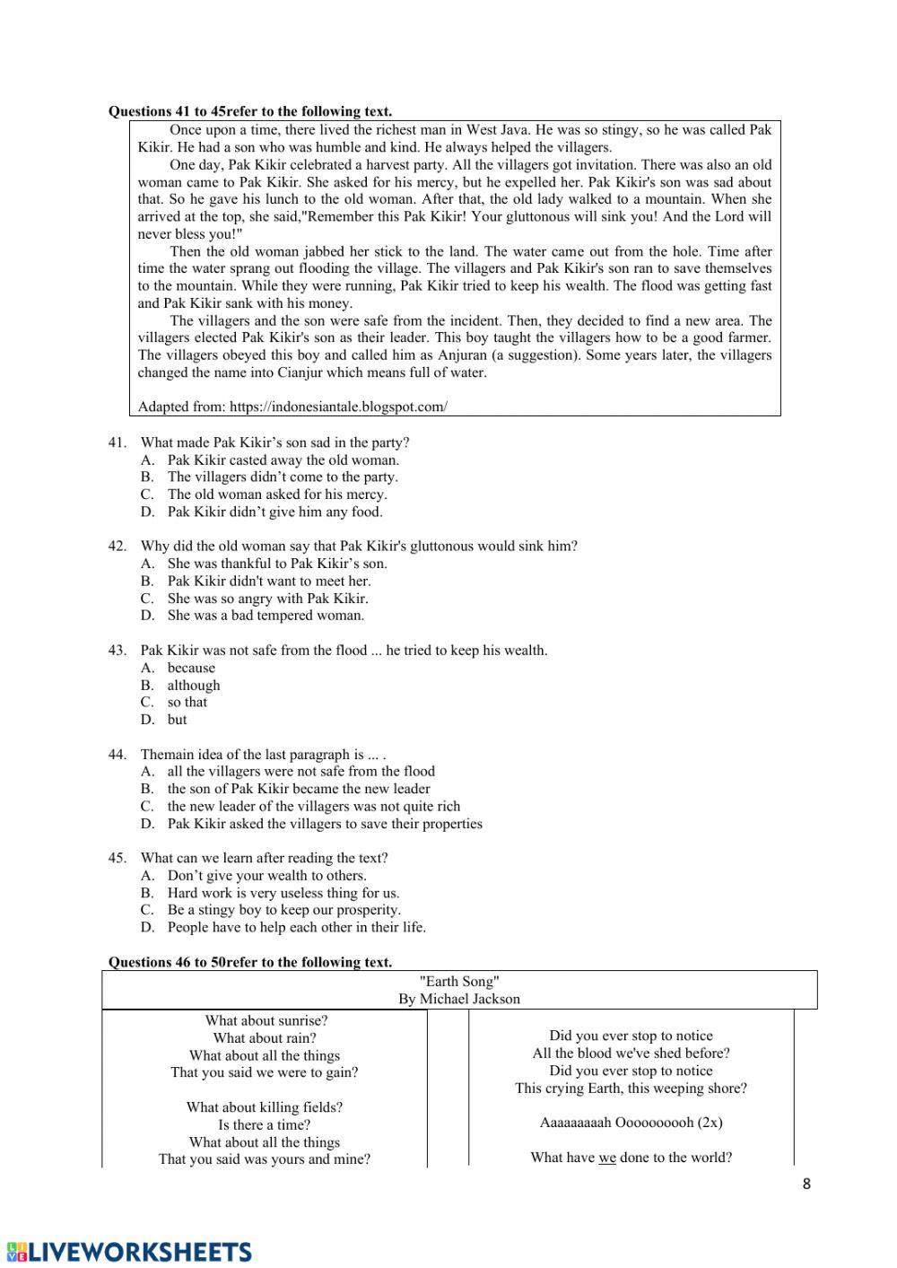 Mila try out kabupaten 50  2020