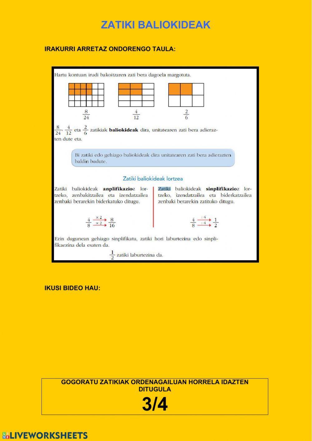 Zatikien baliokideak