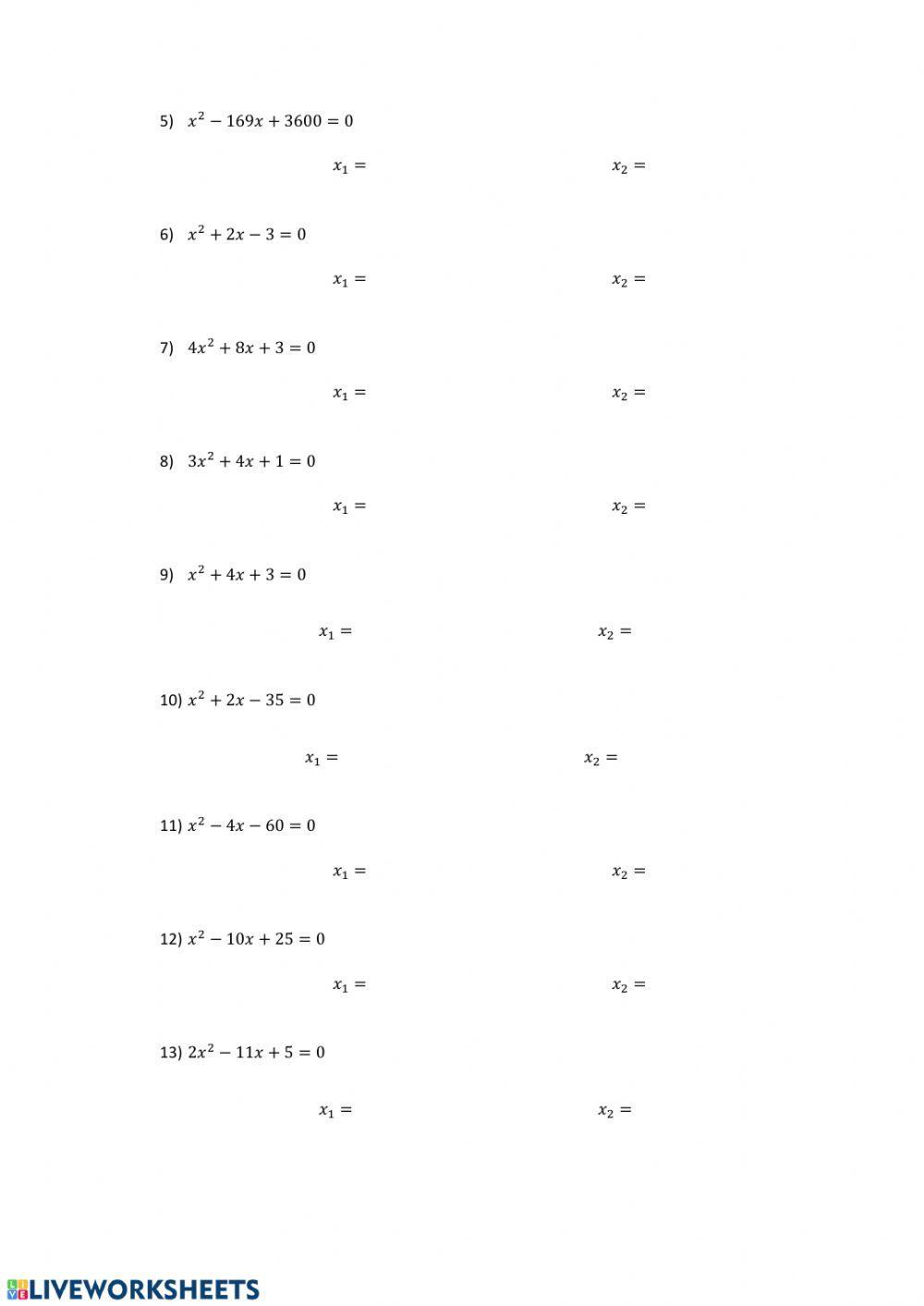 Ecuaciones 2º Grado- Ejercicio 2