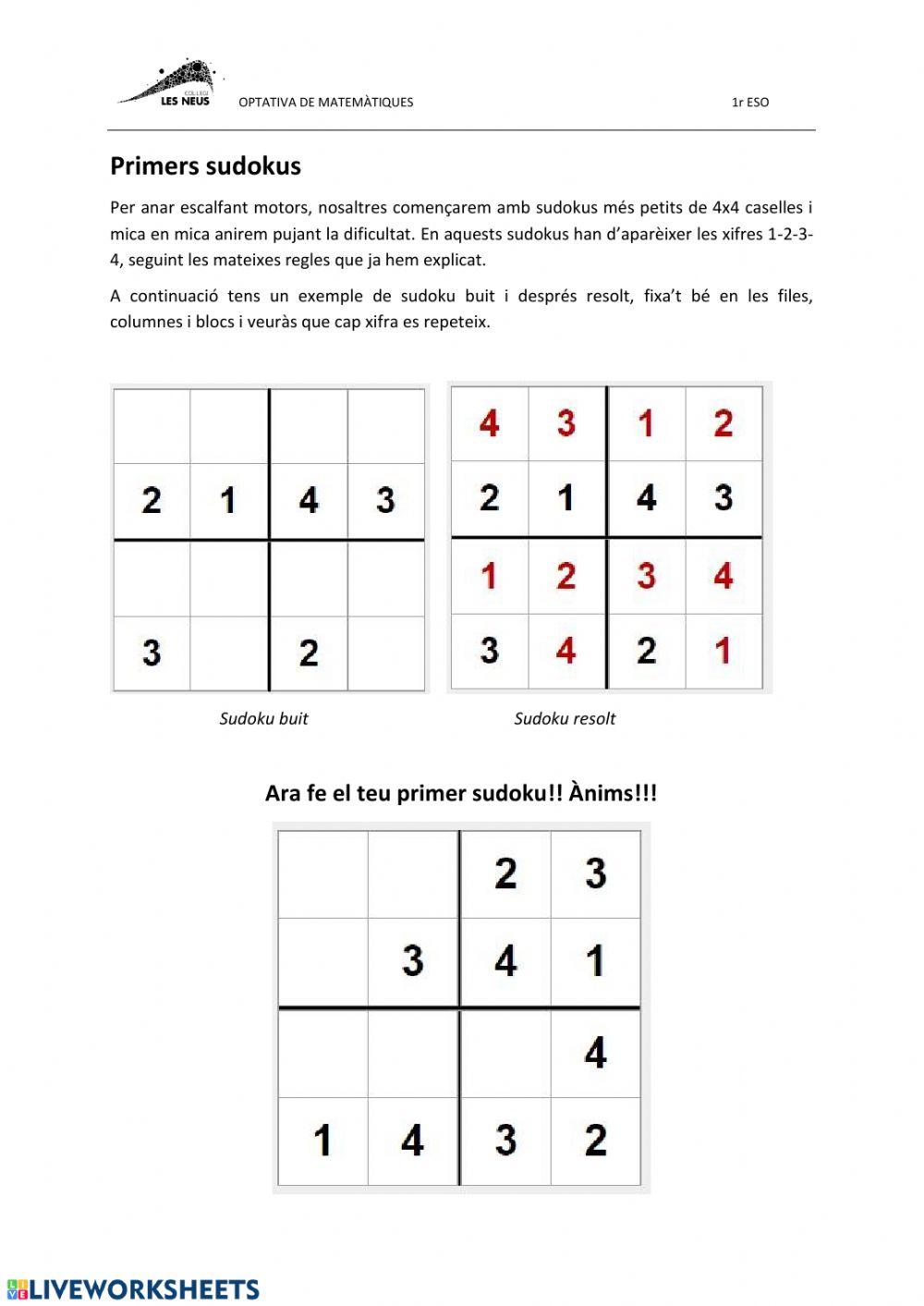 Les regles del sudoku
