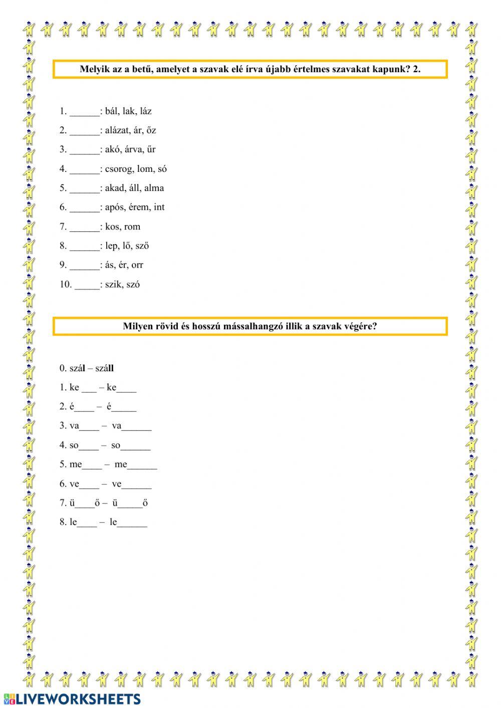 Szókincs és helyesírás (fonémák)