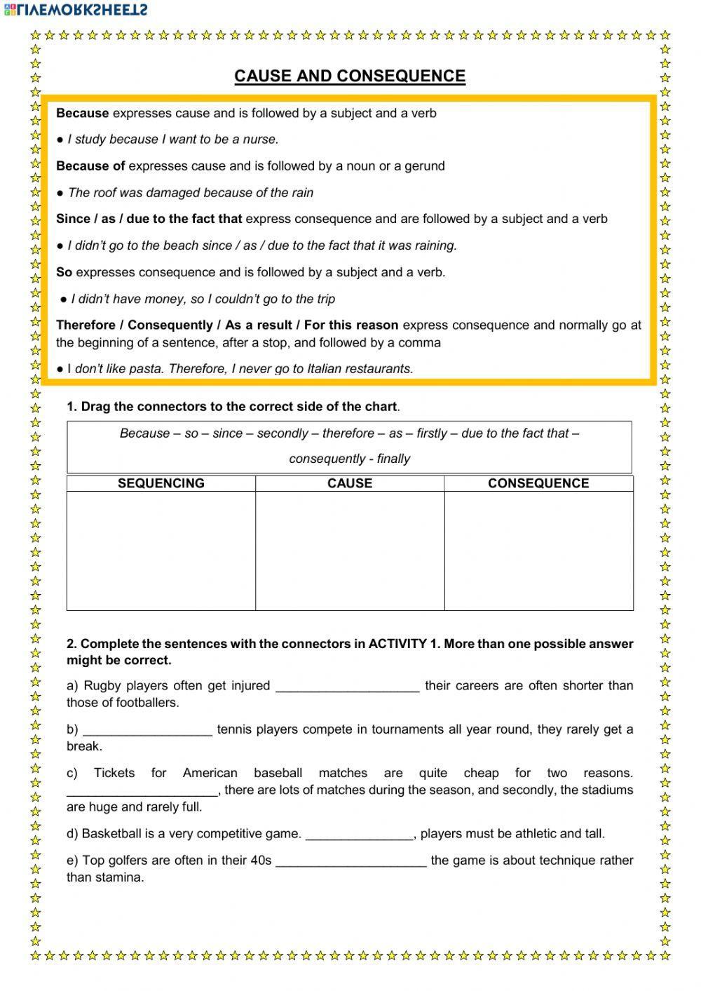Connectors of cause and consequence
