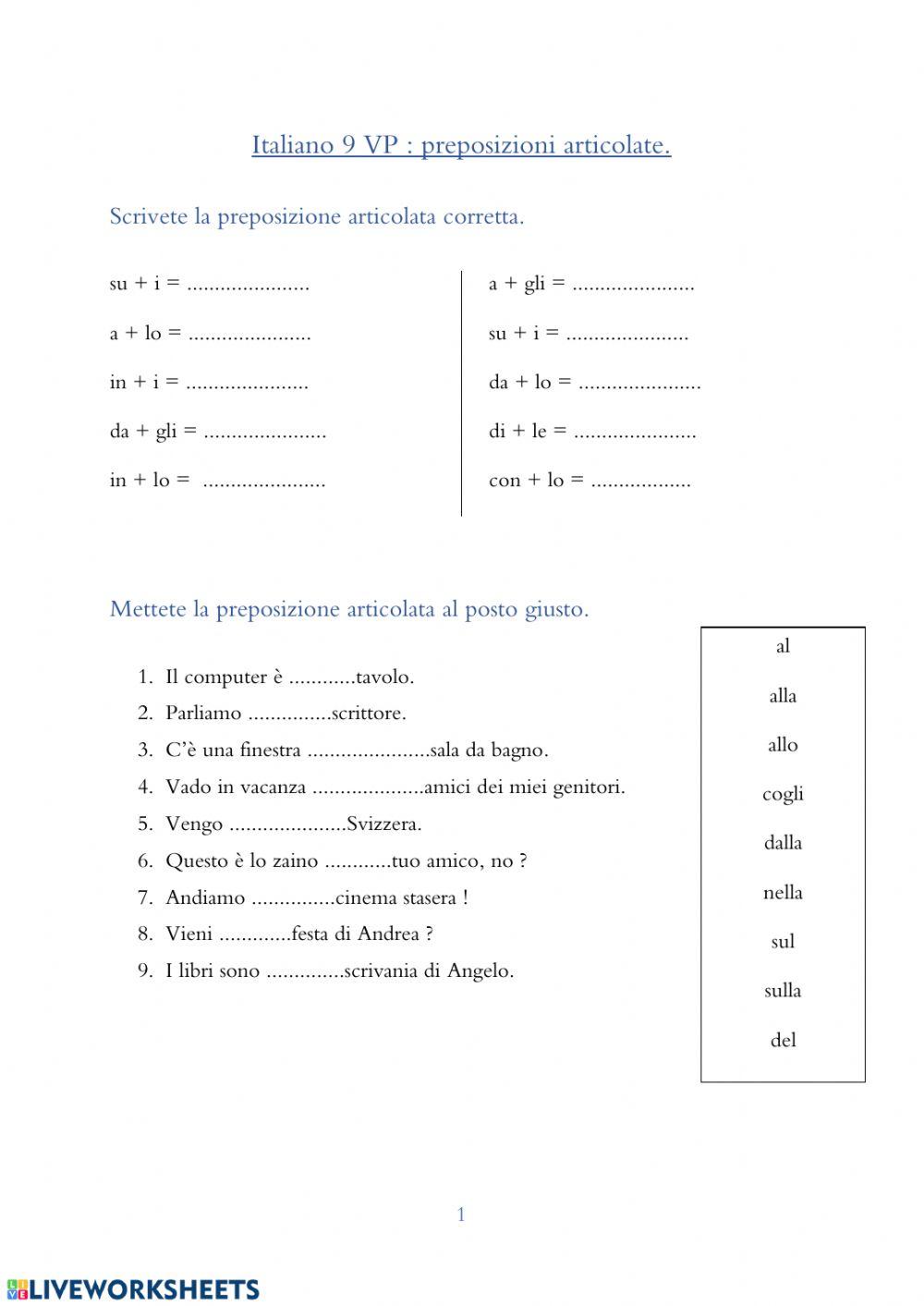 Preposizioni articolate