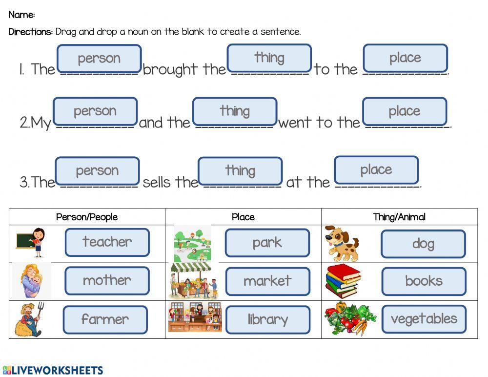 Using Nouns in a Sentence