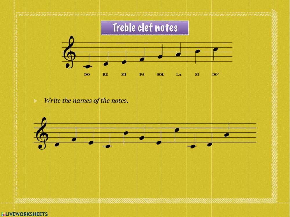 Treble clef notes