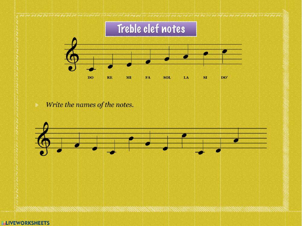 Treble clef notes Treble clef notes