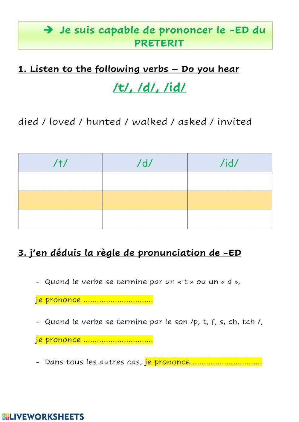 Prononciation ed- ed prononciation