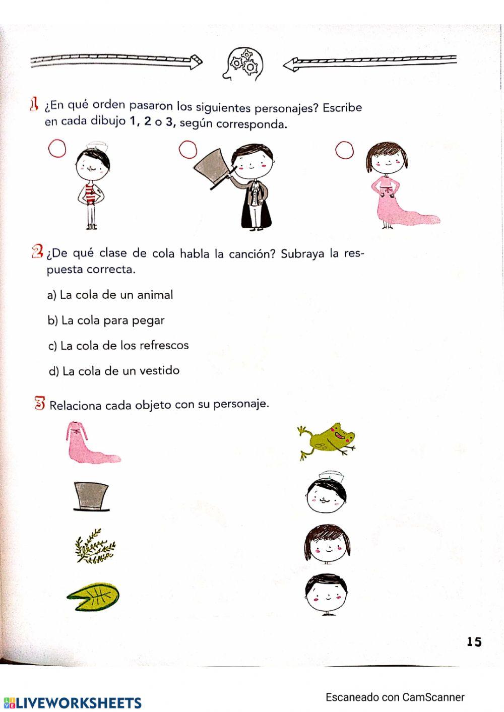 Comprensión lectora - Cucú cantaba la rana