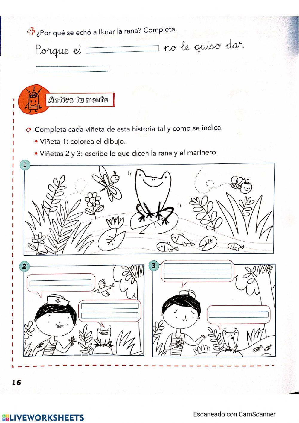 Comprensión lectora - Cucú cantaba la rana