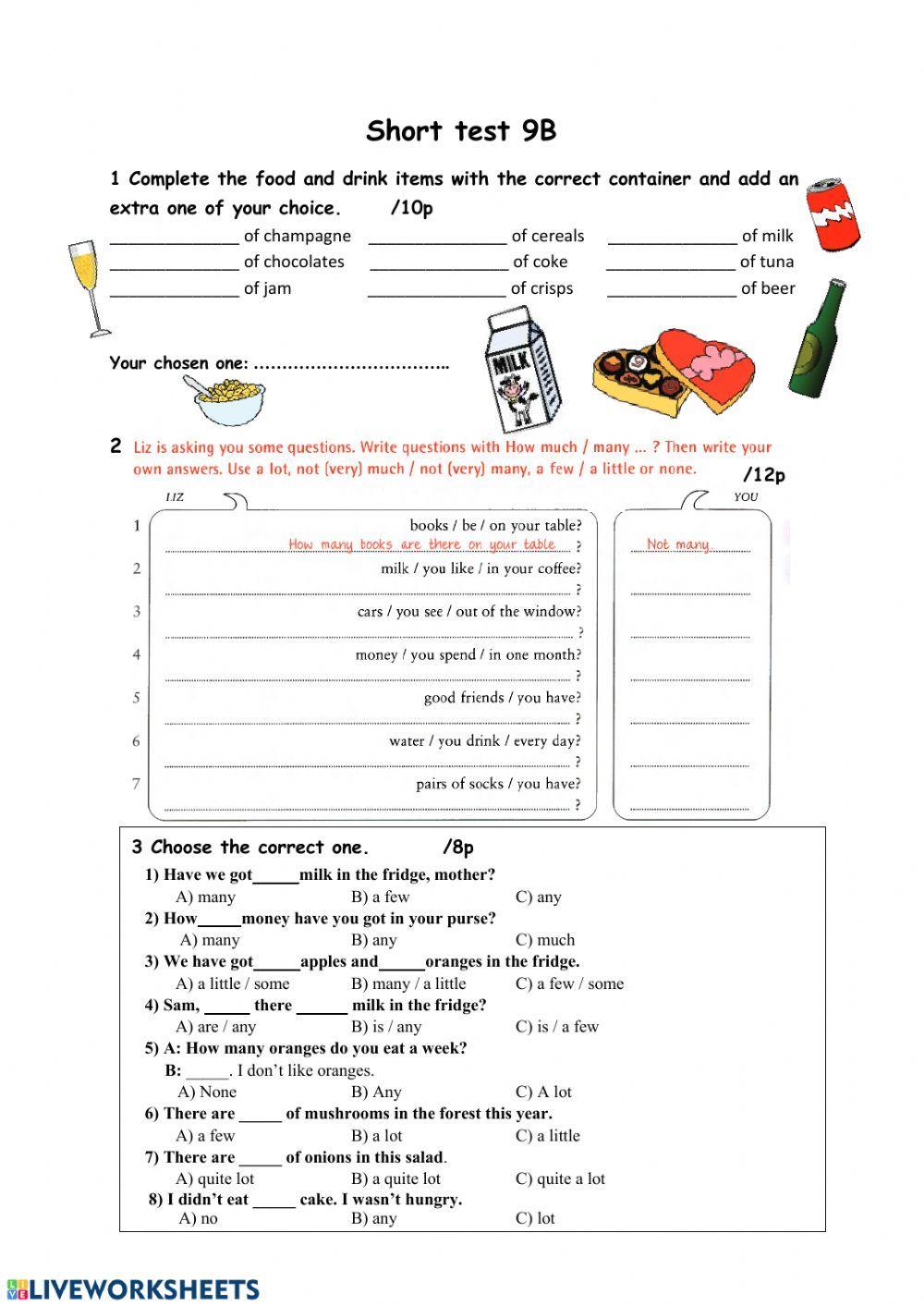 Quantifiers and food containers