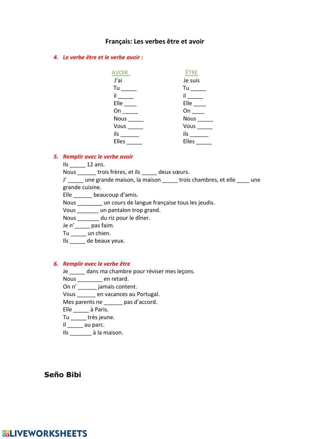 Le corps humain et les verbes