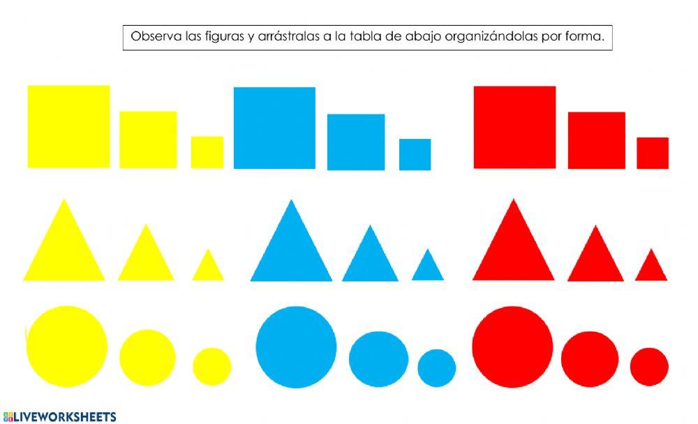 Clasificación de figuras por forma.