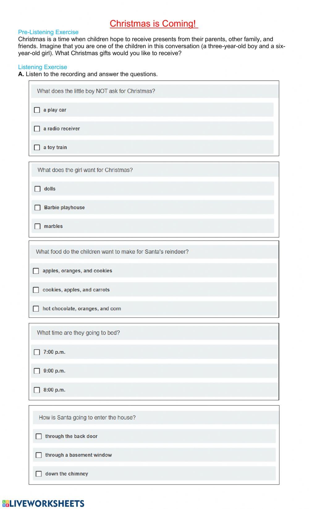 Listening practice: Christmas is coming!