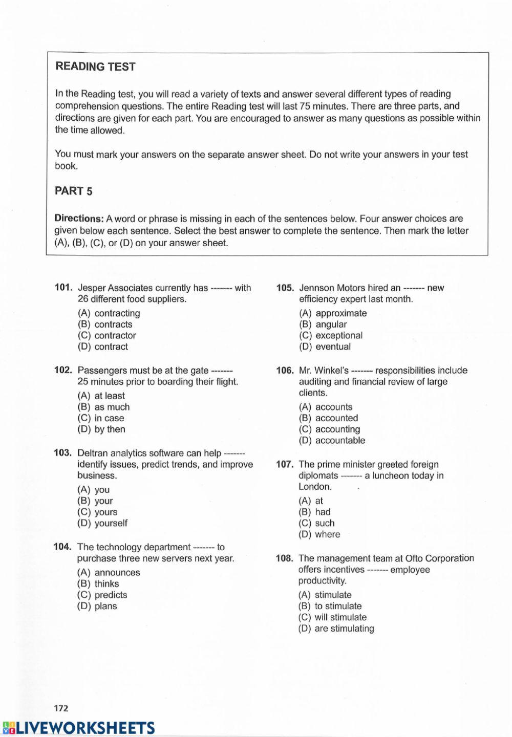 TEST 6. PART 5. ETS 2019