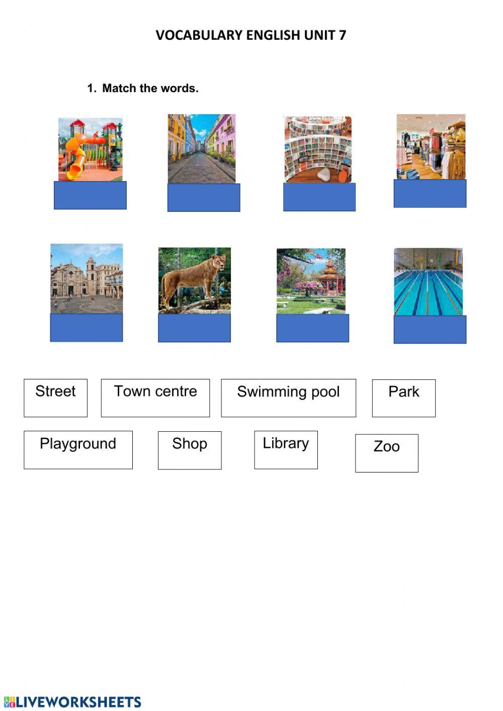 English vocabulary town