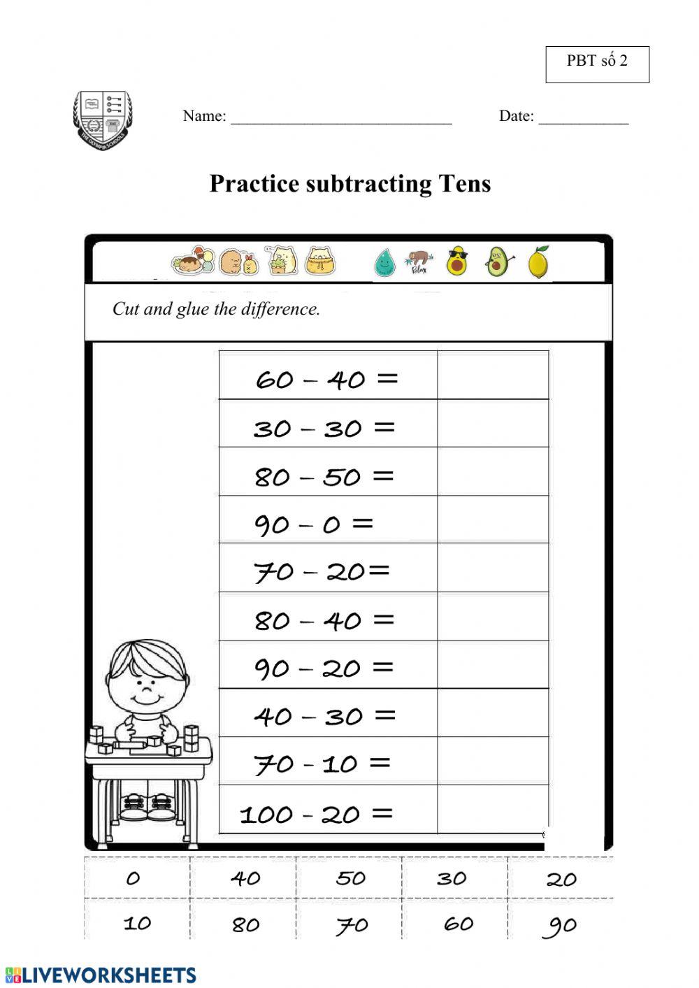 Subtracting Tens (PBT số 2)