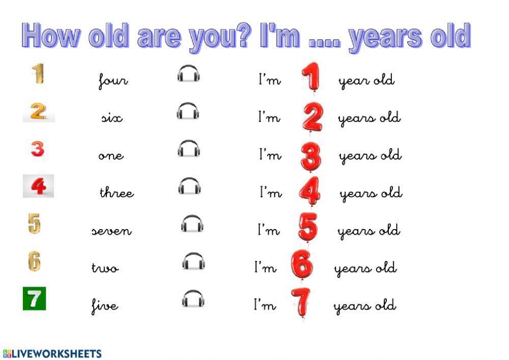 Numbers. How old are you?
