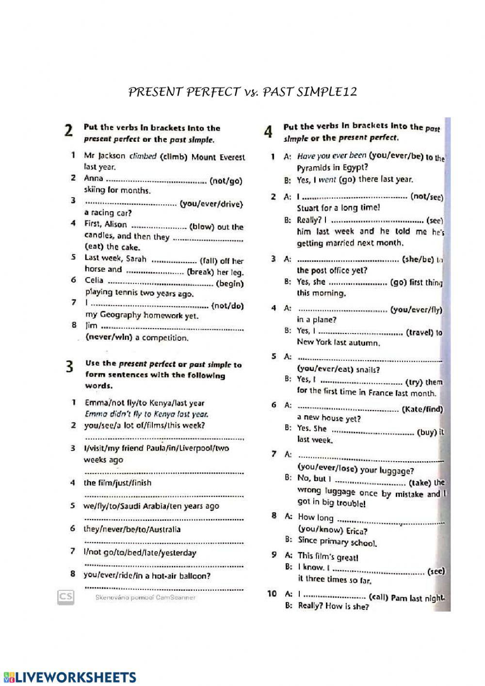 Present perfect vs. Past simple