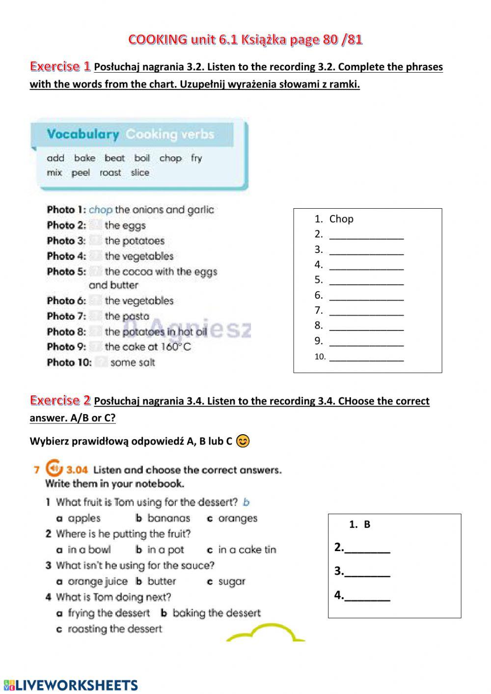 Cooking verbs a2