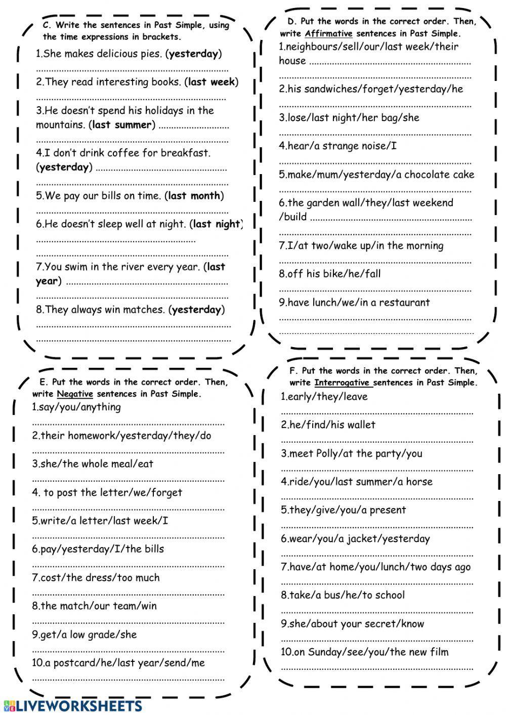 Quiz on the Past Simple