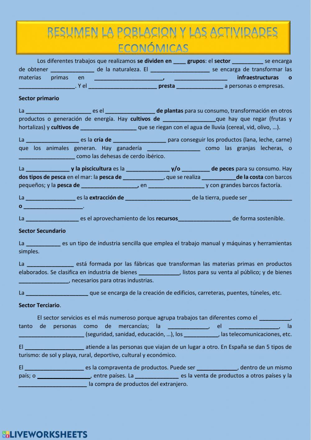 Resumen población y actividades económicas