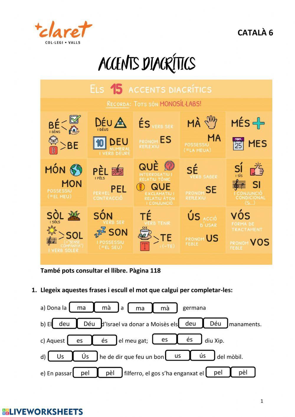Català 6 - accents diacrítics