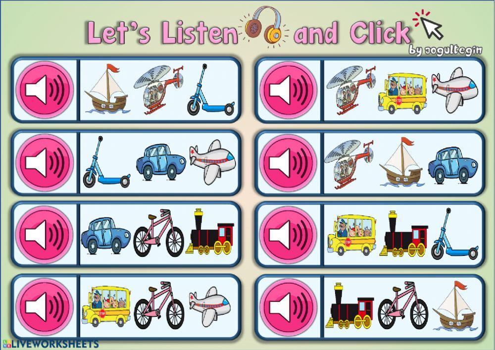 3.8. Transportation - Let's Listen and Click