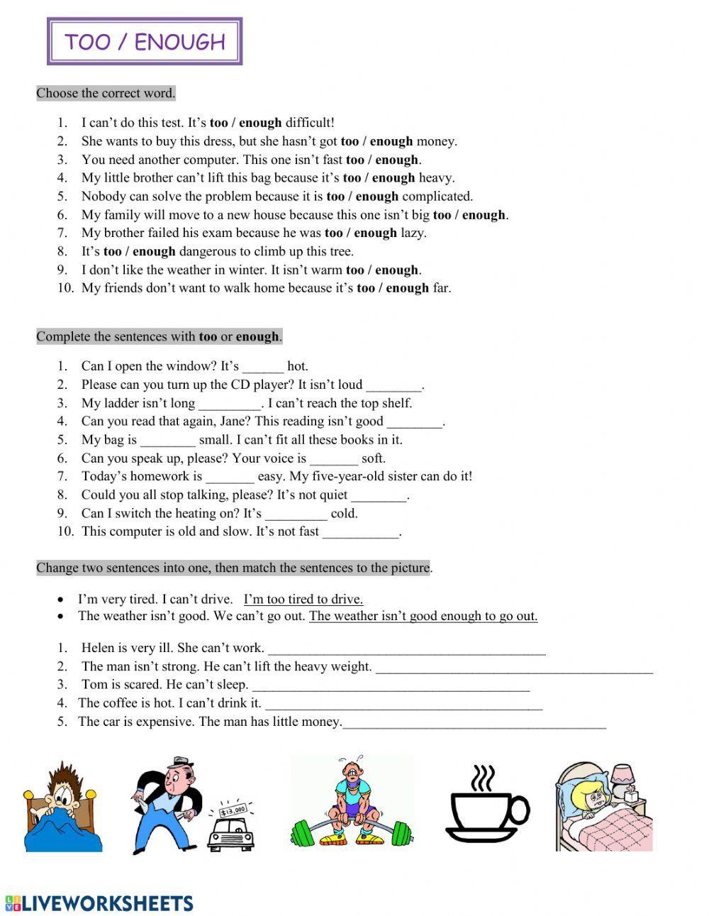 Too enough exercises. Too or enough. Too very enough. Too enough speaking. Too and enough Worksheets я.