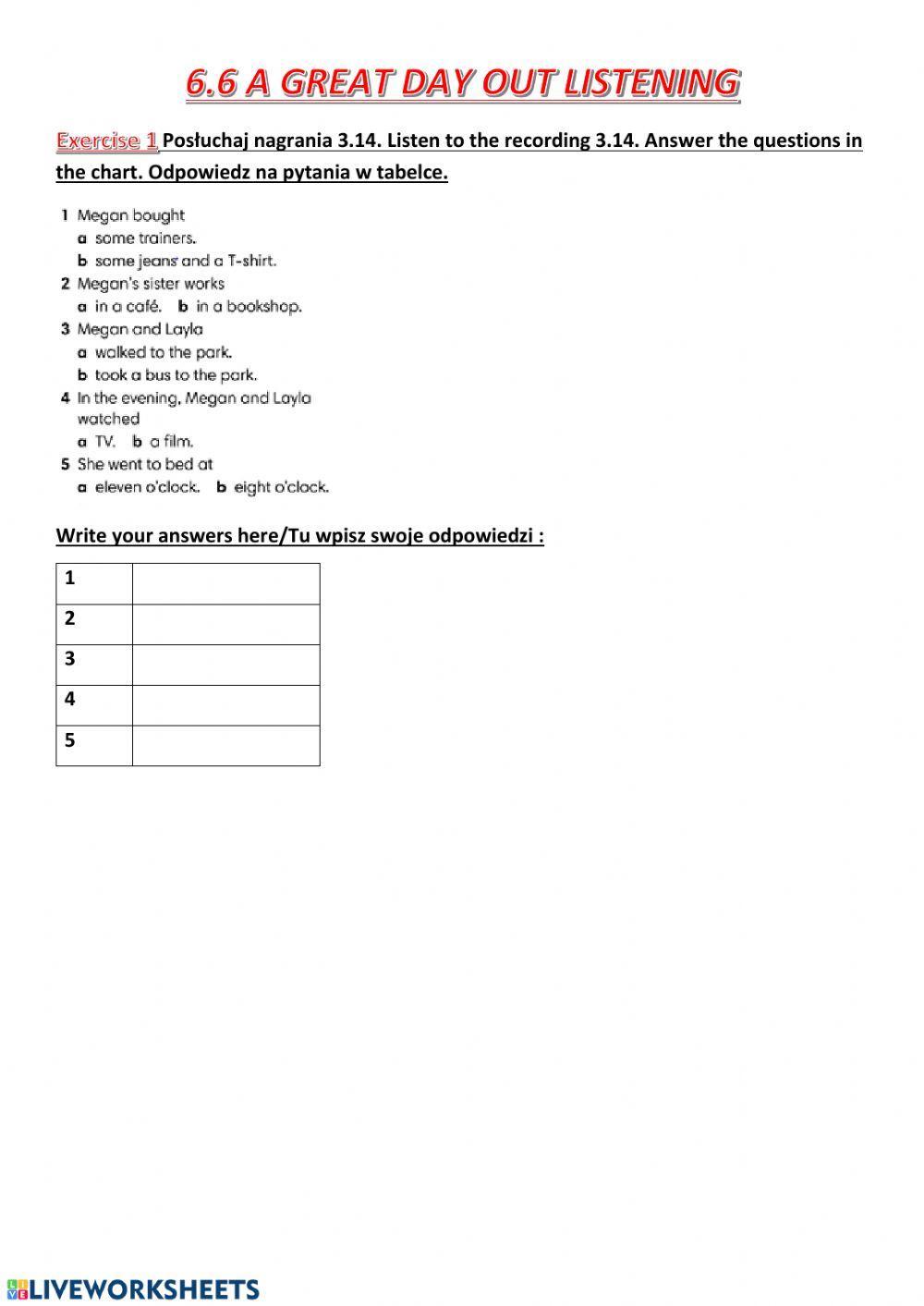 Eca1+ 6.6 a great day out listening